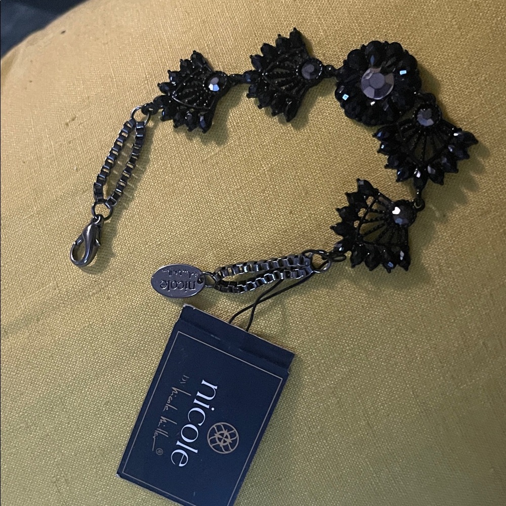 Nicole Black Lace-Inspired Bracelet